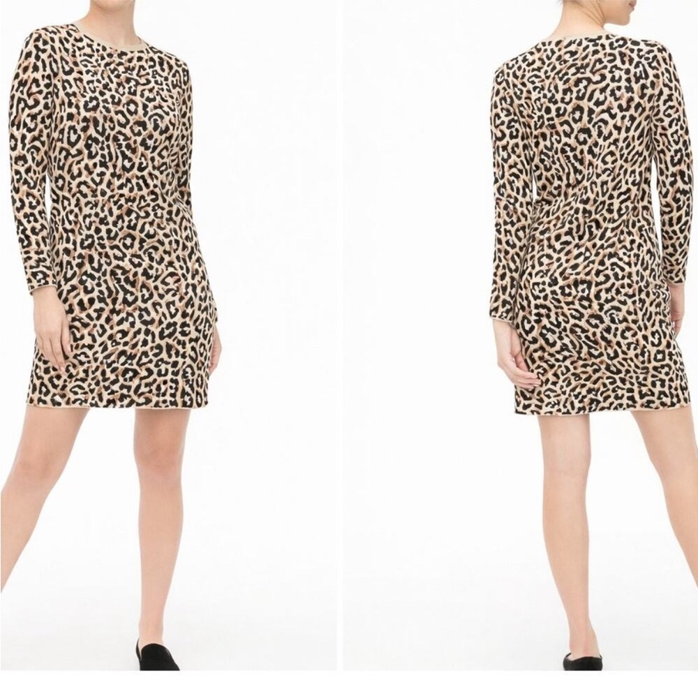 J Crew Factory Leopard Sweater Dress Size XS